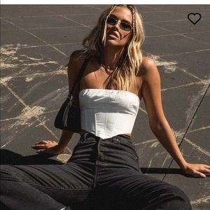 Princess Polly bad gal bustier top white